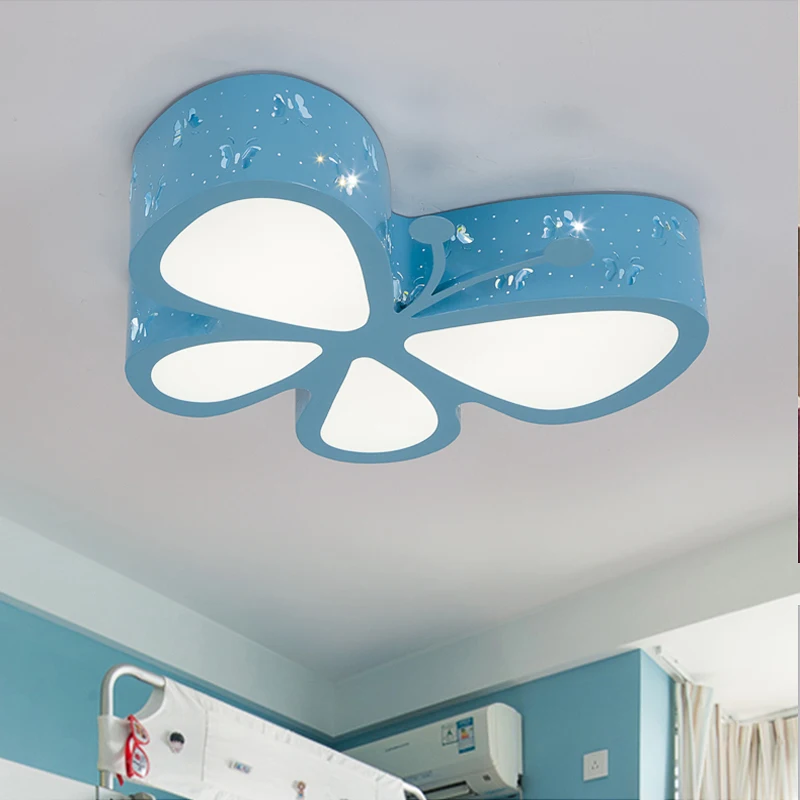 Moderne kort, børn, soveværelse farverige sommerfugl hule strygejern LED loft lampe hjem deco-spisestue akryl loft lys