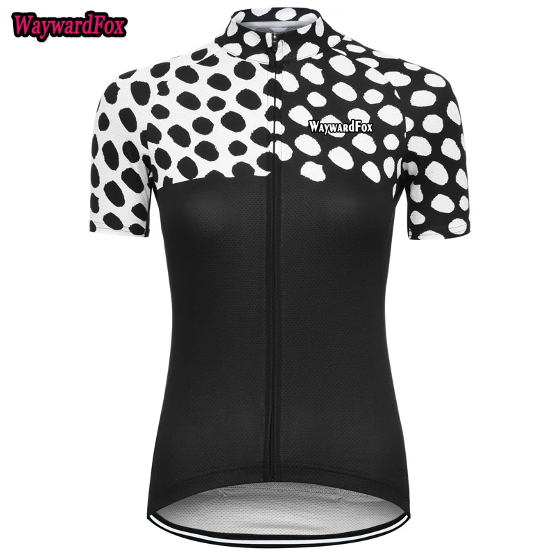 NYE Kvinder Sort og hvid mønstret Trøje Komfortabel Cykel Bære Cykel Tøj Top-kortærmet trøje