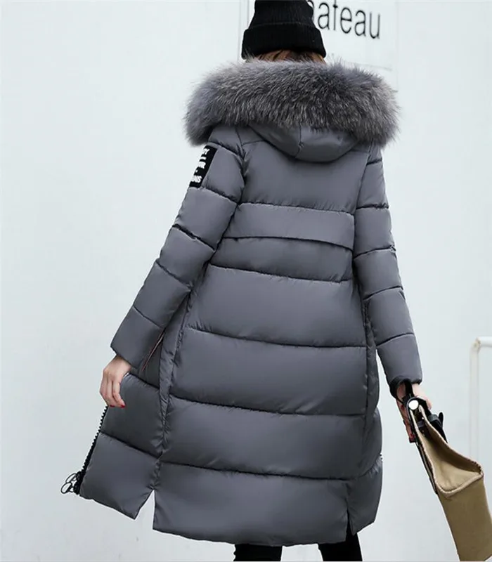 Kvinder frakker 2020 vinteren, varm kvinde pels pels krave hætte kvinder parkacoats lange dame cotton coat vogue vindtæt overtøj