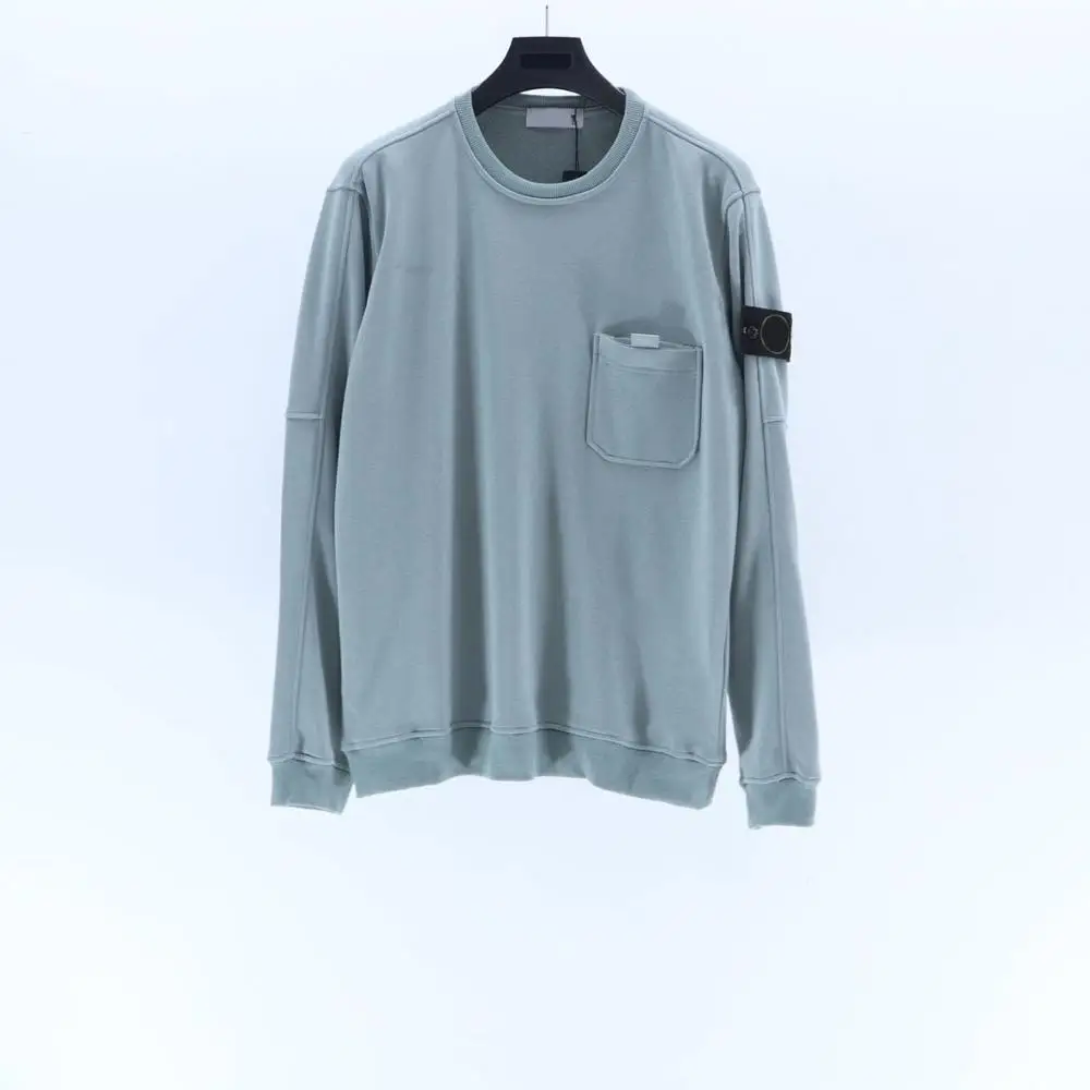 2020 Mænds Sweatshirt Nye Stil, Casual, Klassisk Bomuld Stof Lomme Rund Hals Top Bunden Shirt Til Forår Og Efterår