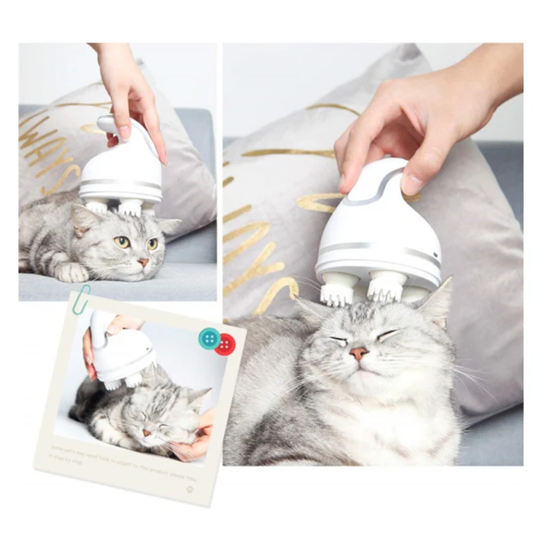 Kat Massageapparat Pet-Intelligent Opladning 3D-Hoved Massager Katte Automatisk Rotere Vandtæt Elektrisk Dragon Claw Han Renere Støv