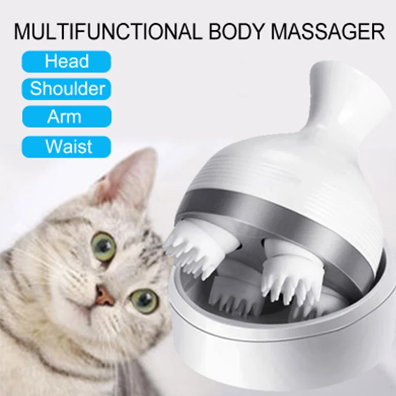 Kat Massageapparat Pet-Intelligent Opladning 3D-Hoved Massager Katte Automatisk Rotere Vandtæt Elektrisk Dragon Claw Han Renere Støv