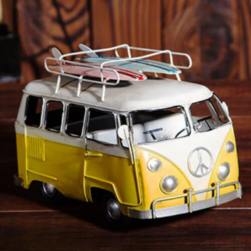 Gøre gamle Håndlavede strygejern retro antikke offentlig bus skateboard, surf bus bil model dekoration butiksvindue smykker samling