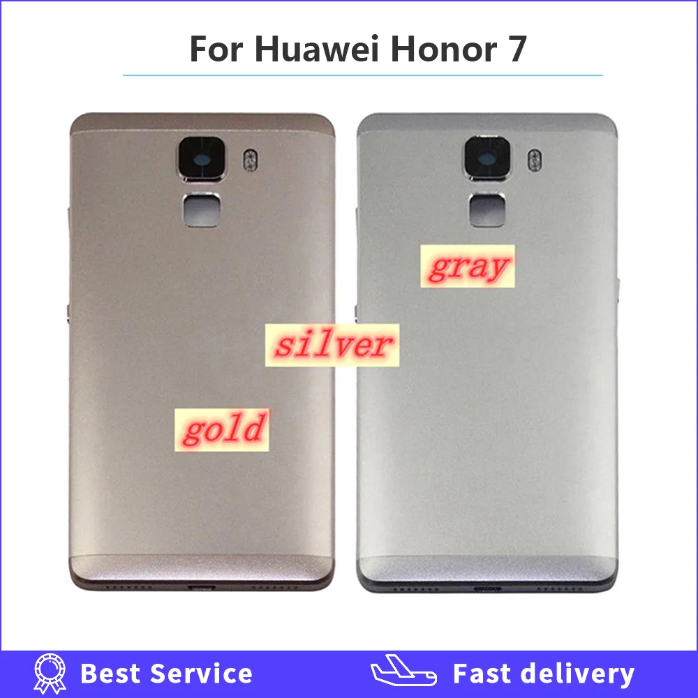 For Huawei Honor 7 bagcover Batteri Døren med Kamera Linse Volumen, Power-Knap Udskiftning PartsMetal Bageste Tilbage Boliger 5.2