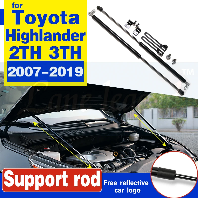 For Toyota Highlander 2007-2019 D.2 3TH Bil Bonnet Hood Støtte Hydrauliske Stang Strut Barer Lift Foråret Stød Beslag Bil Styling