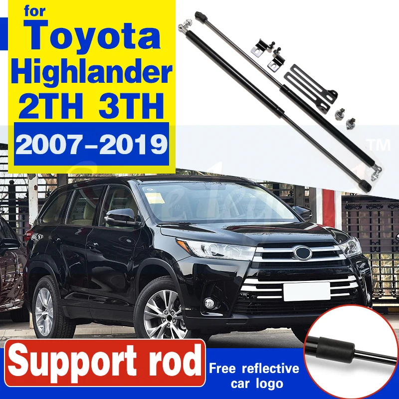 For Toyota Highlander 2007-2019 D.2 3TH Bil Bonnet Hood Støtte Hydrauliske Stang Strut Barer Lift Foråret Stød Beslag Bil Styling