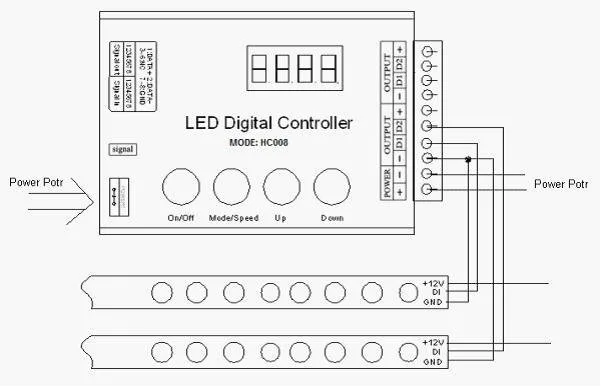 WESIRI HC008 RF-Fjernbetjening RGB LED Controller Max Kontrol 2048 Pixels,133 Effekt Tilstande For WS2811 WS2812B WS2801 LED Strip Light