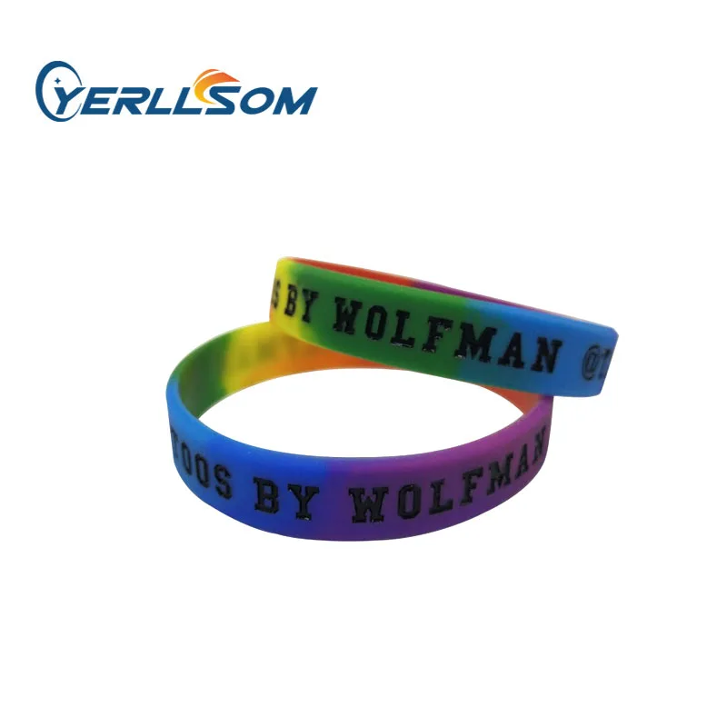 YERLLSOM 200pcs/masse Gratis Fragt Tilpassede Personlige Trykt Logo Segmenteret Silikone armbånd Til Arrangementer Y060713