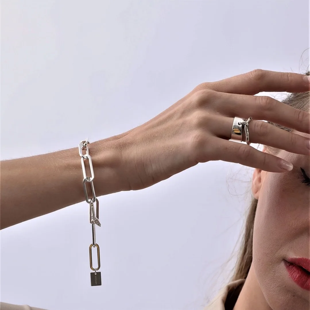 Bedste Version BAGHOLD med 99,9% Sølv Ring Kvinder Mænd Streetwear HipHop Smykker Størrelse Justerbar 999 Sølv Ring