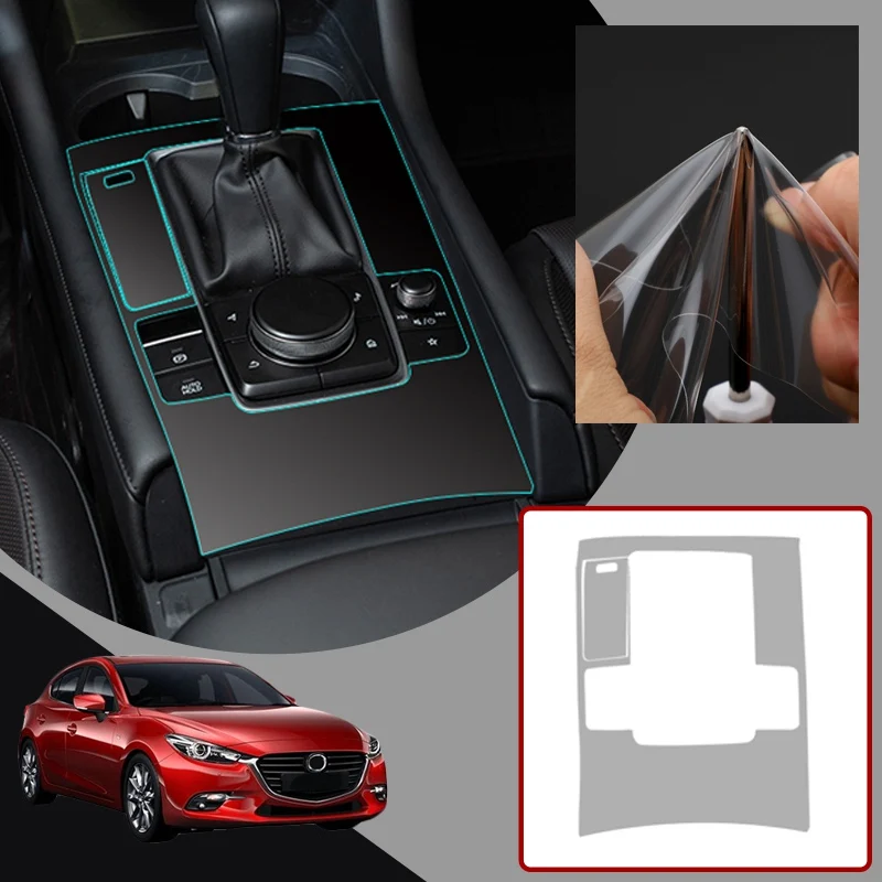 Pcmos Interiør Konsol Gear Shift Panel Cover Til Mazda 3 2019-2020 Carbon Fiber Interiør Lister Klistermærker Auto Tilbehør