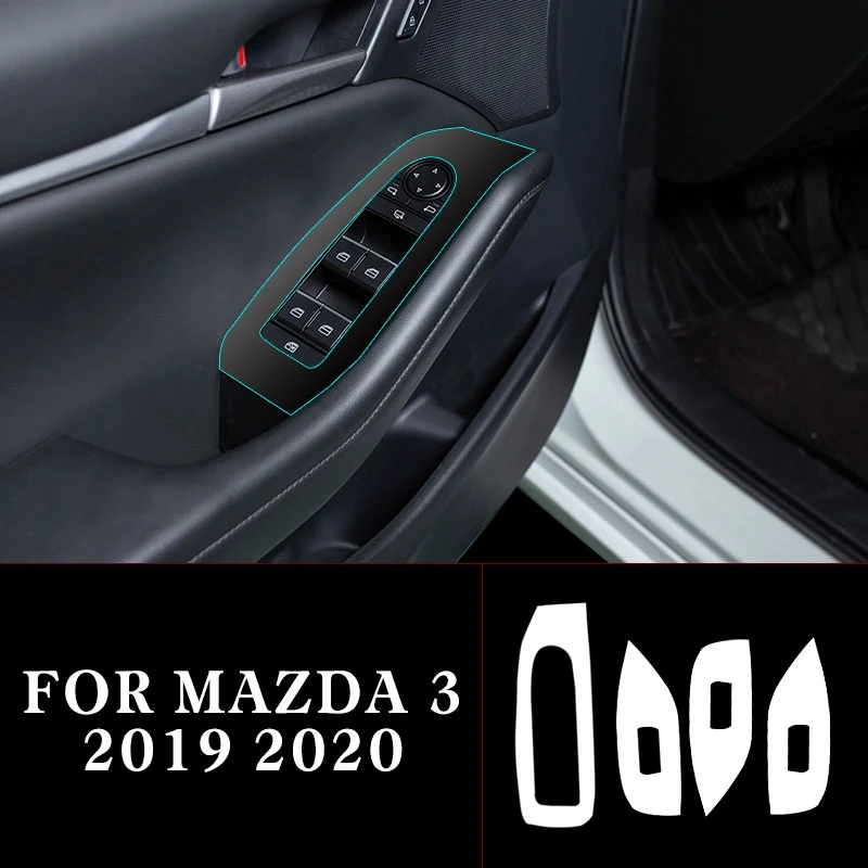 Pcmos Interiør Konsol Gear Shift Panel Cover Til Mazda 3 2019-2020 Carbon Fiber Interiør Lister Klistermærker Auto Tilbehør