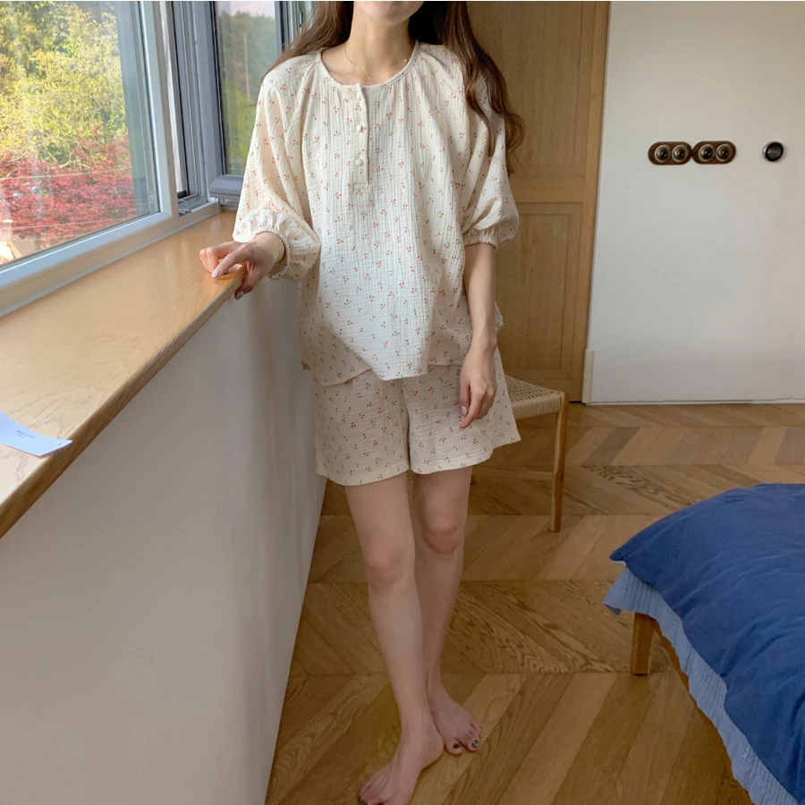 Pyjamas Kvinders Sommeren Sød Japansk Tynd Søde kortærmede Shorts Suit Kan Bæres uden for Fritids-Toppe To-delt Sæt