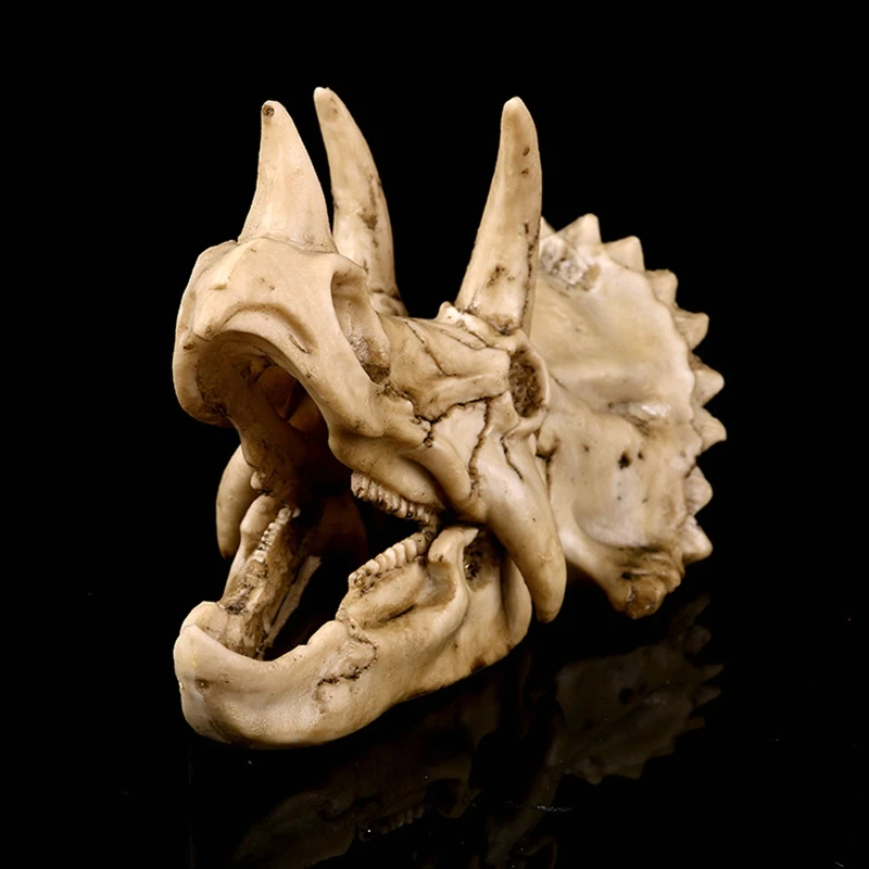 Dinosaur Kraniet Harpiks Skulptur Model Triceratops Skelettet I Statuen Hjem Bar Undervisning Dyr Kunsthåndværk, Kunst, Udsmykning Børn Gave
