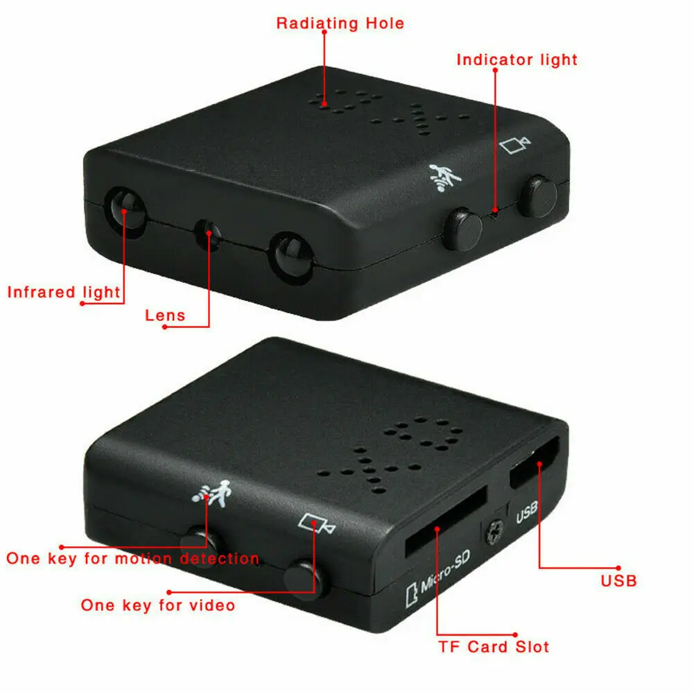 Mini Kamera, Fuld HD 1080P Mini Videokamera Infrarød Nat Micro Kamera Motion Detection Video Optager IP-Kamera