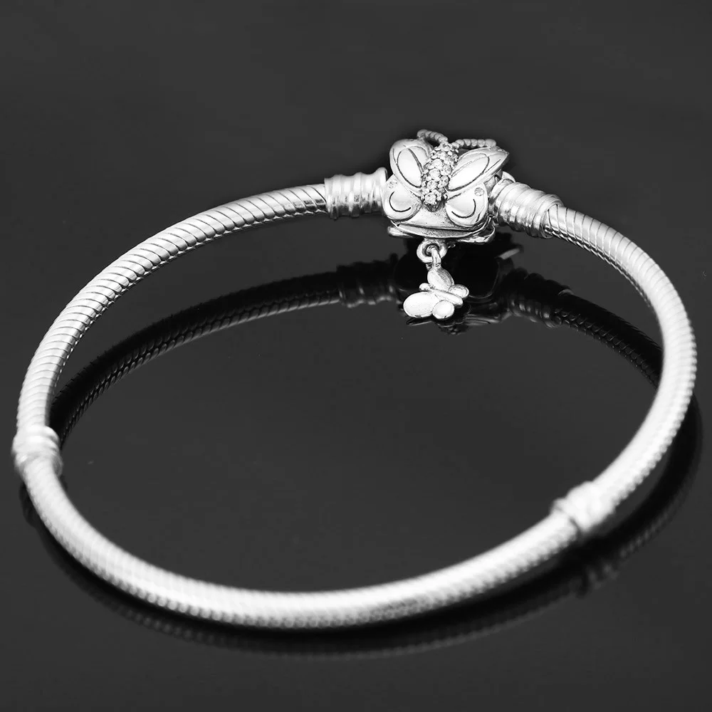 Butterfly Klip S925 Sølv Armbånd Armbånd Armbånd Til Europa-Sterling Sølv Charm Perle Kvinder Girl Smykker Valentine Gave