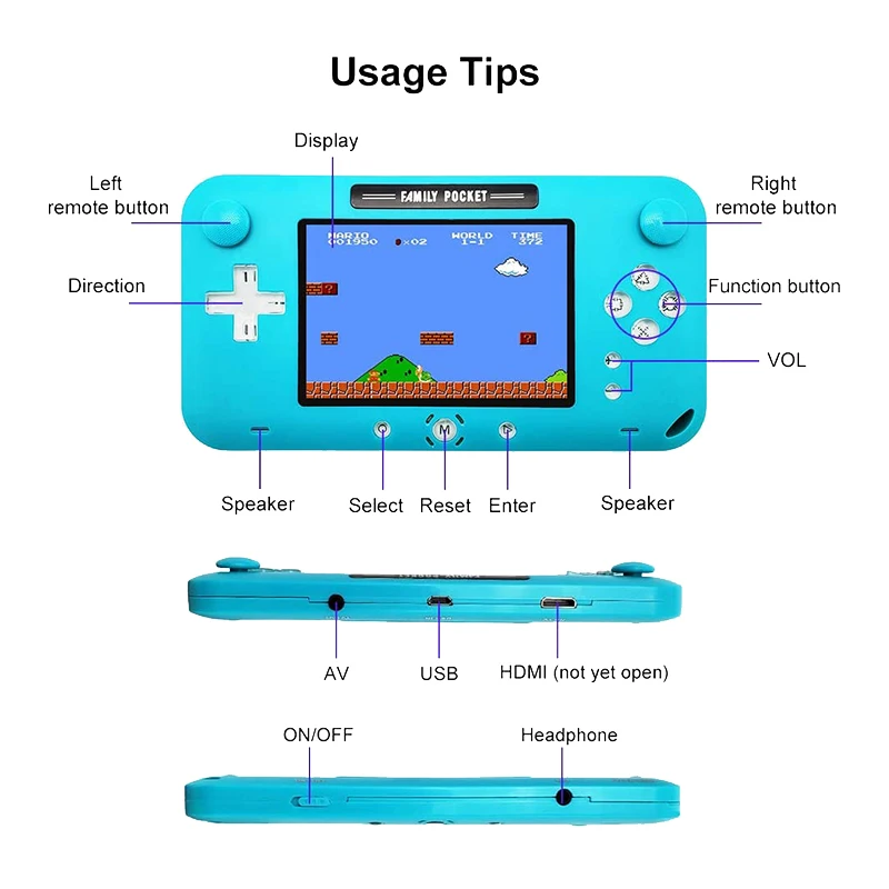Nostalgisk Håndholdte spillekonsol Joysticket Konsol Indbygget 208 NES-Spil, 4.0 Tommer TFT HD Sn Børn Fødselsdagsgave