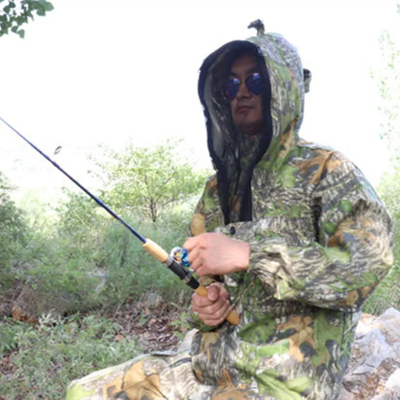 Taktisk Træning Med Jakke, Bukser Myg Cap Jagt Tøj Foråret Grønne Blade Bionic Camouflage Passer Til Udendørs Fotografering Sæt