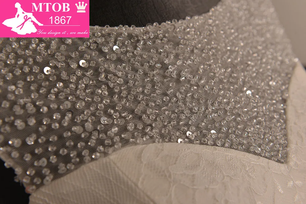 Designer Sweetheart Lace Sexet Havfrue brudekjoler Skinnende Krystaller, Perler Ægte Fotos MTOB1603
