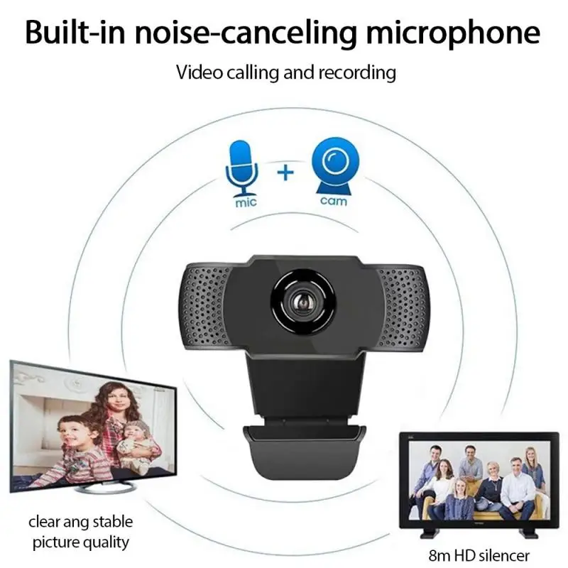 1080P HD-Webcam USB-Kamera Video-Optagelse Web-Kamera Med Mikrofon Til PC-Computer, Webcam Cámara Web ВЭБ-камера