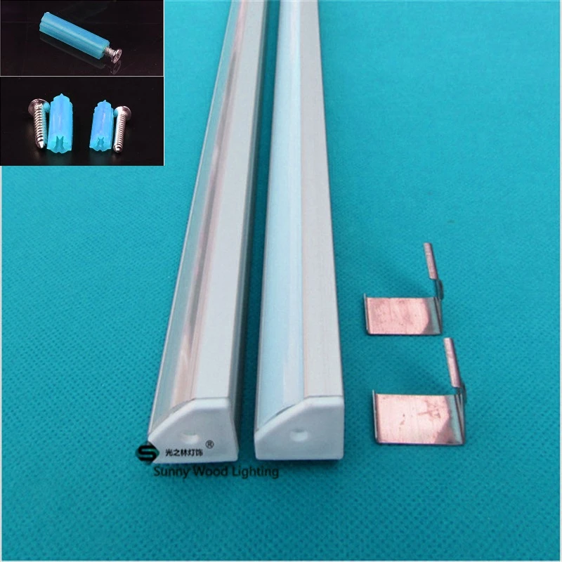 5-30stk/masse 40inch 1m led bar lys bolig,45degree led aluminium profil til 3528/5050 strip, 12mm pcb led bar lys bolig