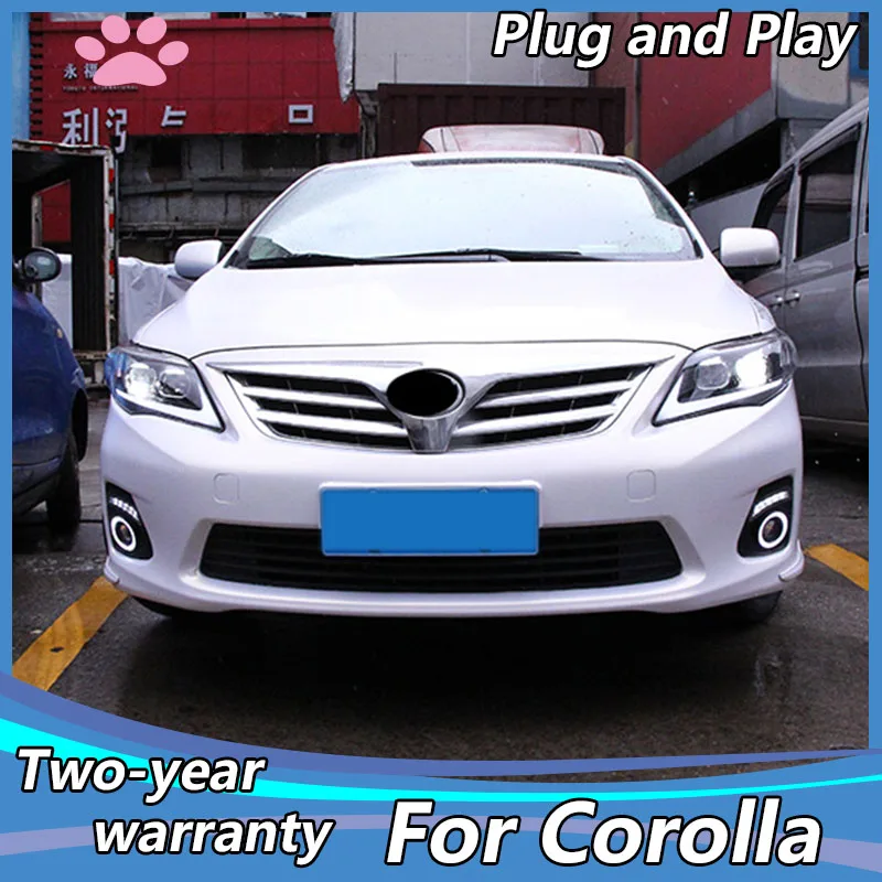 Bil Styling Hoved Lampe til Toyota corolla Forlygter 2011-2013 LED-Forlygter Xenon LED KØRELYS crolla Forlygte montage