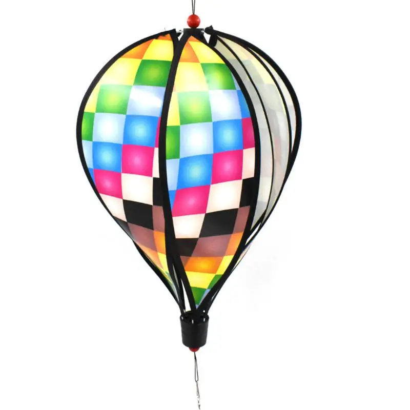 Hot Air Balloon Roterende Vind Strip Vindmølle Offentlig Hængning Regnbuens Farver Park Attraktioner Dekoration Mølle Børnehave