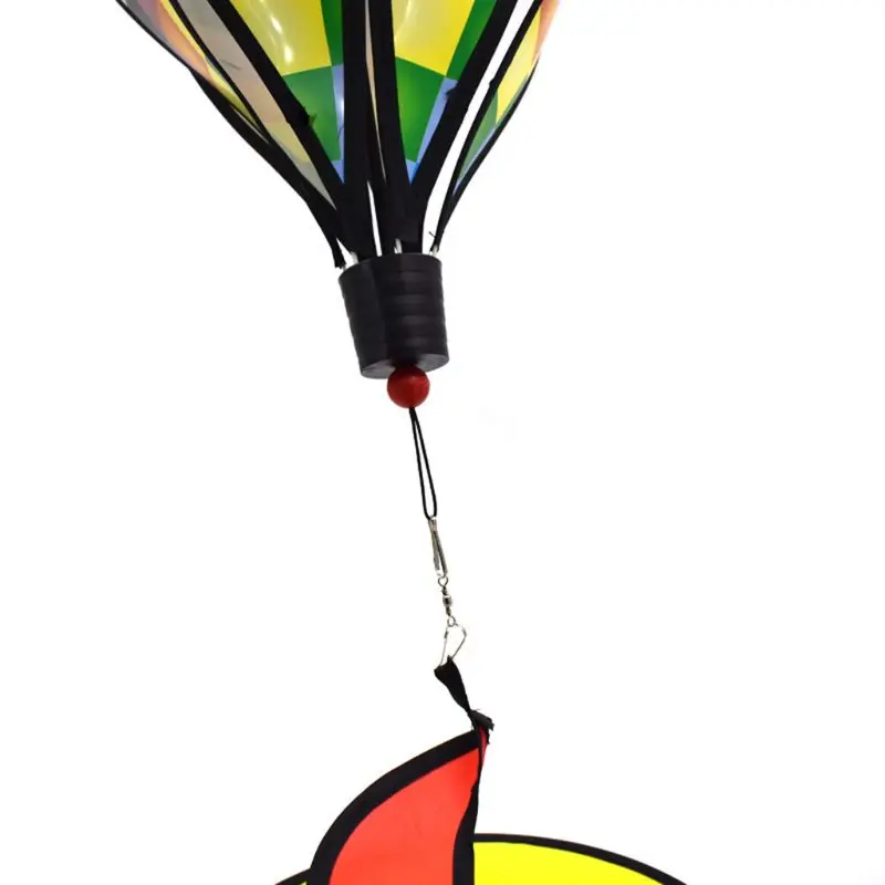 Hot Air Balloon Roterende Vind Strip Vindmølle Offentlig Hængning Regnbuens Farver Park Attraktioner Dekoration Mølle Børnehave