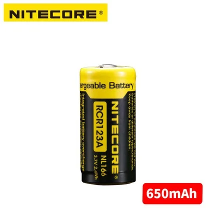 Gratis Forsendelse Nitecore NL166 16340 RCR123A 3,7 V 2.4 Wh 650mAh Genopladelige Lithium Batteri
