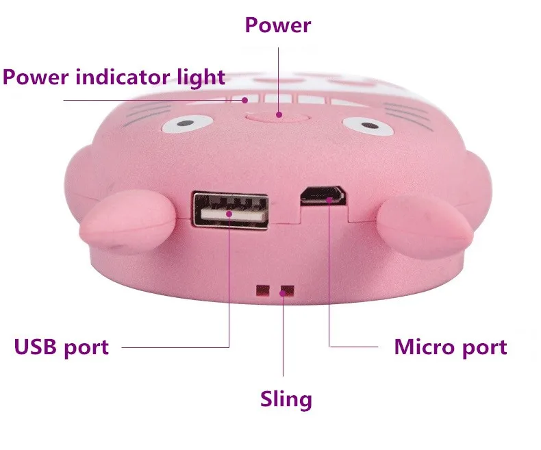 18650 Karton 12000mAh Totoro Power Bank Bærbare Oplader USB Powerbank Ekstern Batteri Backup Batteri til Telefonen 5 6 7 8 s Plus