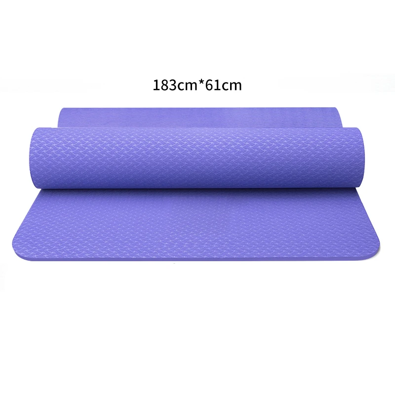 0.6 mm høj tæthed yogamåtte TPE vandtæt og blokeringsfri Pilates rivefast mat fitnesscenter hjem sport mat Tæppe måtten med taske