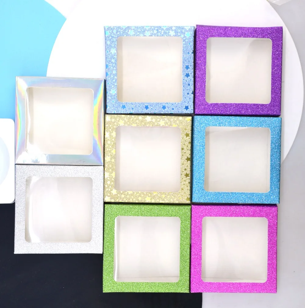 NYE 20/40/60/100 sæt kassen til øjenvipper tom pakke Flerfarvet papir boks hvid skuffe 25mm Øjenvipper DIY flash kassen