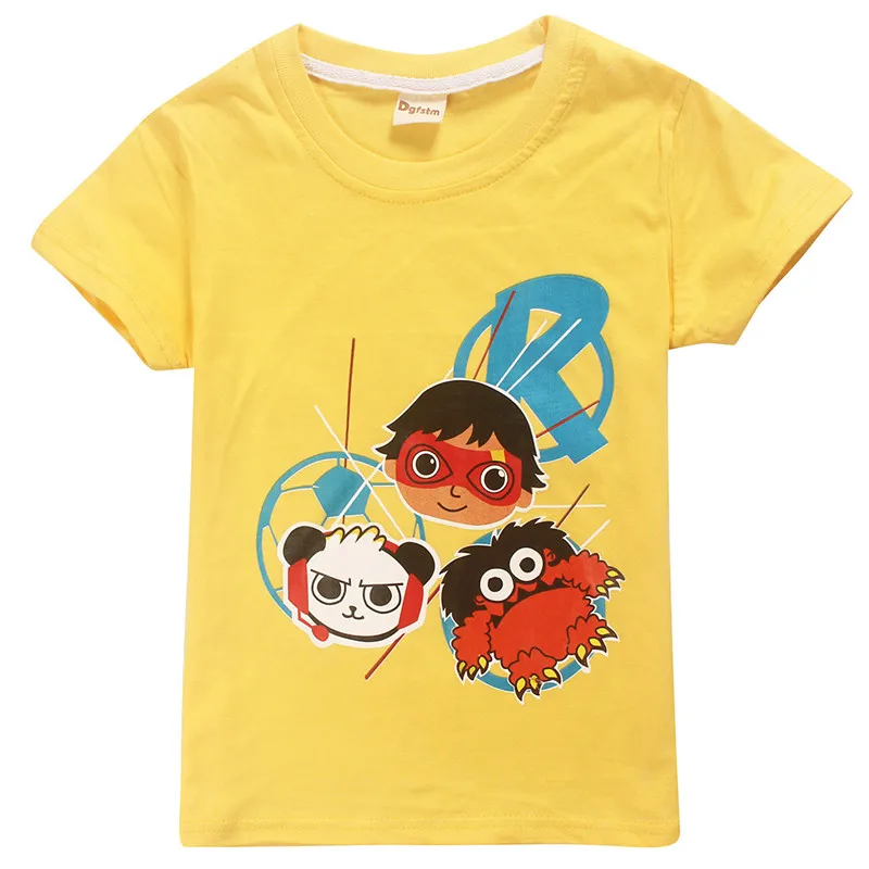Sommer Pige Ryan Legetøj Gennemgang Maske Boy T-Shirts Tegnefilm Print T-shirt Stribet t-Shirt af Bomuld Til Børn, Tøj Piger, Tøj
