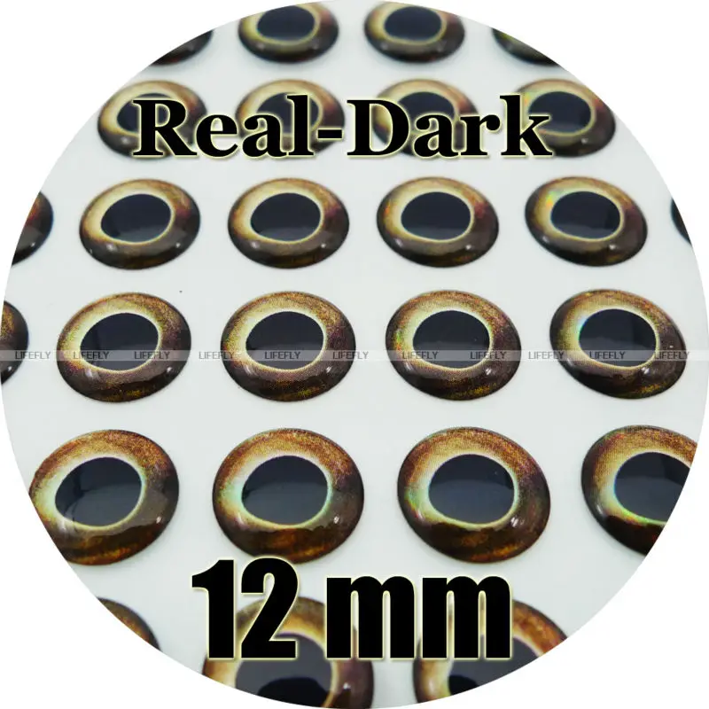 12mm 3D Real.Mørk / Engros 250 Bløde Støbt 3D Holografiske Fisk Øjne, fluebinding, Jig, Lokke Gøre