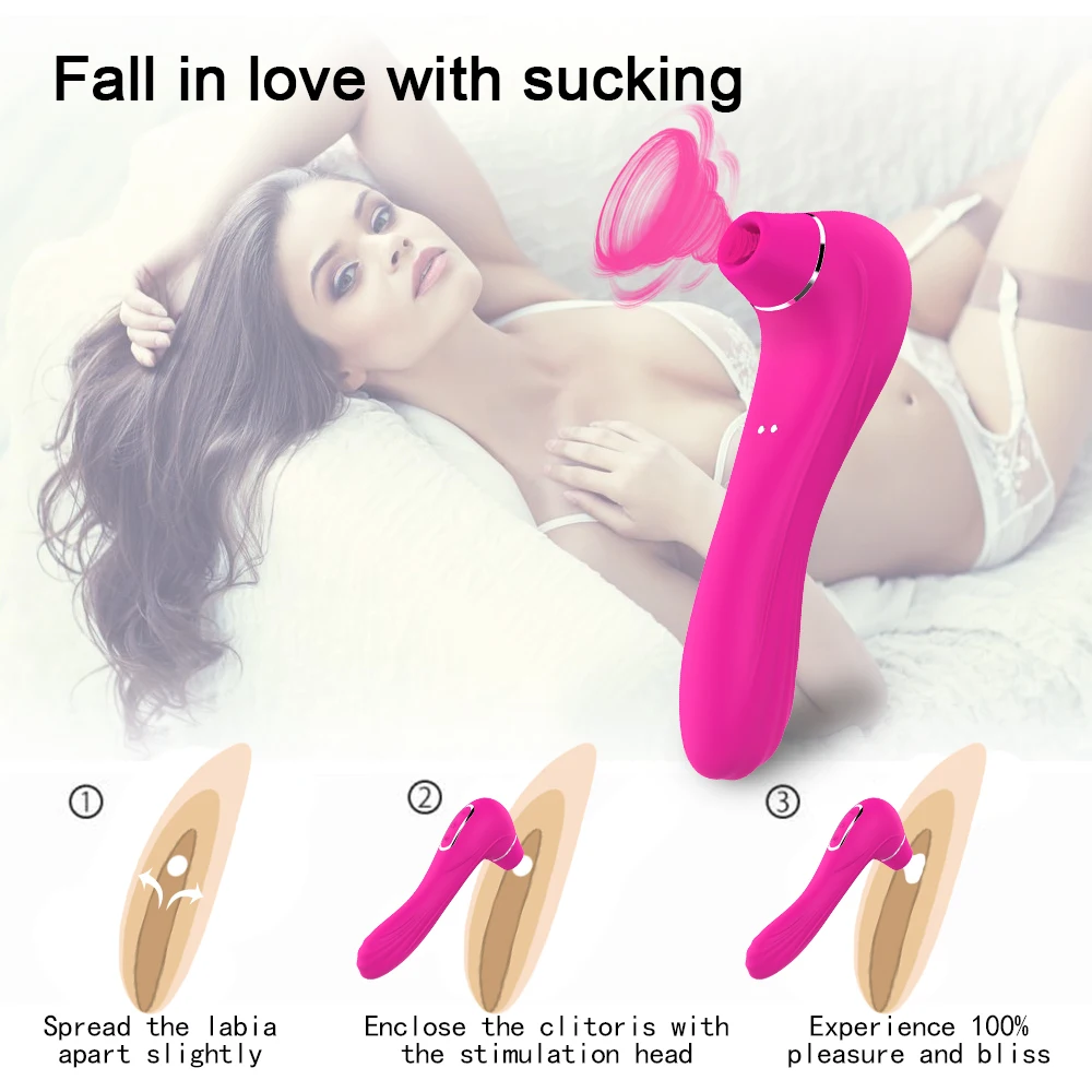 Sugende sexlegetøj Vibrator Kraftfulde Klitoris Sucker Blowjobs Tungen Stimulator Brystvorten Vagina, Fisse Erotisk Produktmoms For Kvinder klitoris