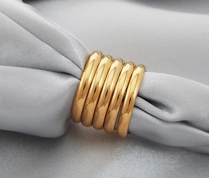 Collare 5 Lag Ringe I Høj Kvalitet, Guld Farve Klassiske Engros Mode Smykker Ringe Til Kvinder/ Mænd R409