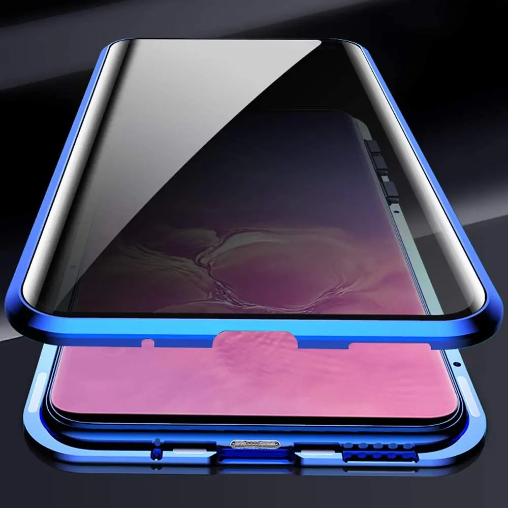 Anti Glare Magnetiske Tilfælde Redmi Note 8 Pro 8T K30 K20 Privacy Glas Metal Bumper Til Xiaomi Note 10 lite CC9 Pro POCO F2 Pro Sag