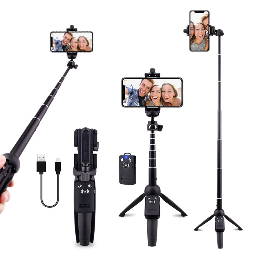 Ultra Light Selfie Stick Stativ, Telefon Med Fjernbetjeningen Monopod 205-1000MM Sammenklappelig Støtte Live-Fotografering Stå YE003