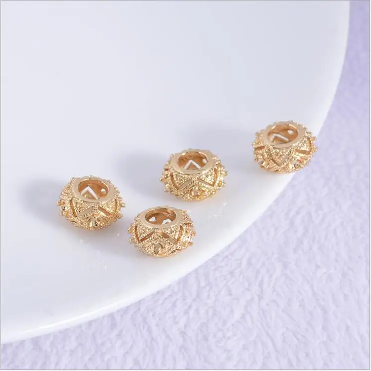 20pcs 5.3*5,4 mm guld Farve Fladskærms-perler Robuste perle DIY Smykker Tilbehør
