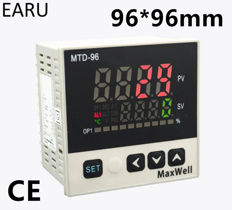96 x 96 mm Digitale temperaturregulator Styrer AC85-265V Power Termoelement Universial K J PT100 Indgang SSR+Relæ - / 4-20mA Udgang