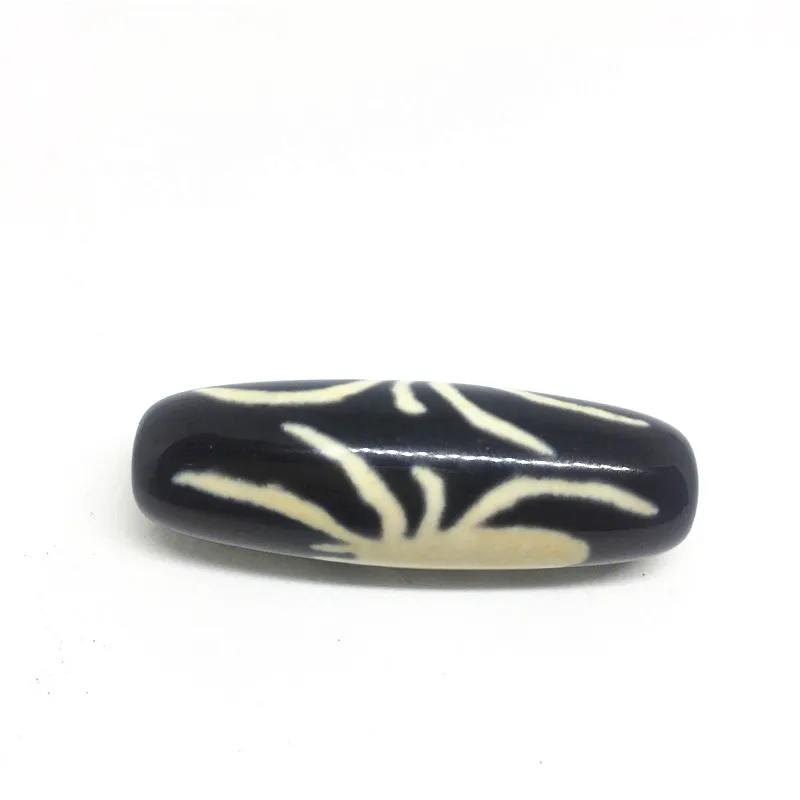 Sjældne Mønstre Edderkop Sort og Hvid Farve Naturlige Agat 12mm*38mm Amulet Tibetanske Dzi Perler til Armbånd DIY Smykker at Gøre