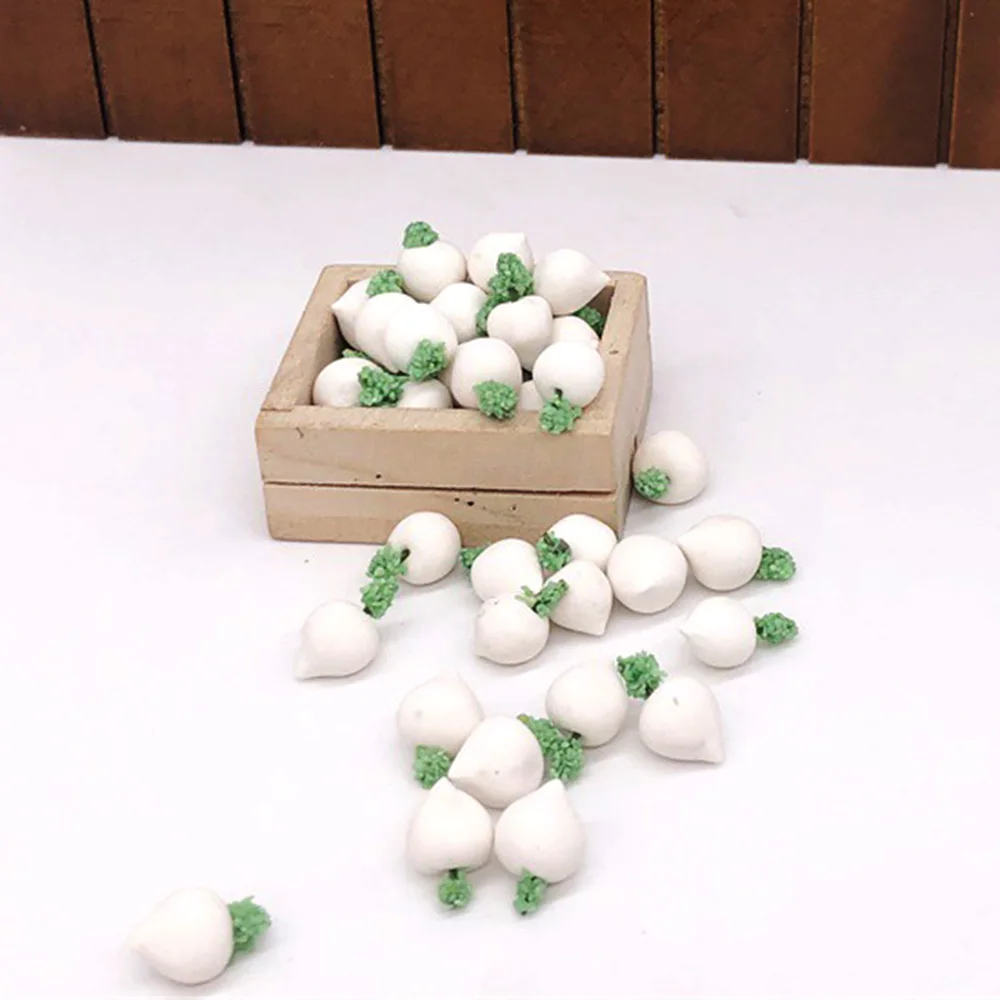10stk 1/12 Dukkehus Miniature Tilbehør Mini-Resin Hvid Radise Simulering Grøntsager Gulerod Model Legetøj til Doll House Udsmykning