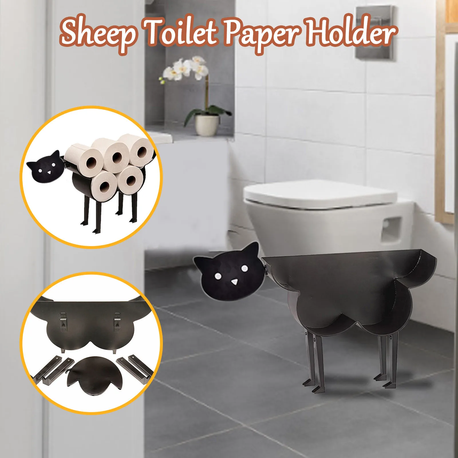 40# Får Dekorative Papirholder - Gratis-Stående Toiletpapir Opbevaring Toilet Roll Holder Papir, Badeværelse, Strygejern Og-Opbevaring