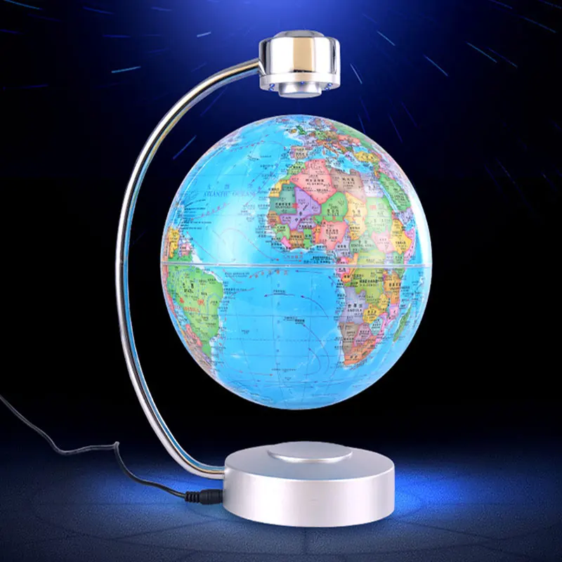 Kreativ Dekoration LED Lys 8 Tommer Elektroniske Magnetisk Levitation Flydende Verden verdenskort Bedste Gave Til Mænd, Drenge
