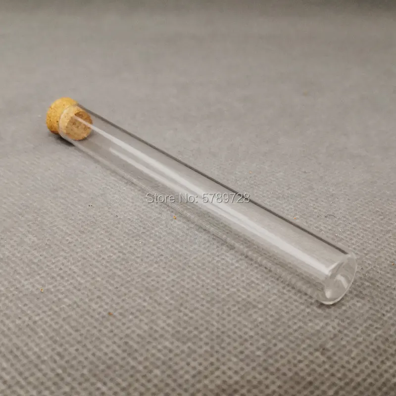 20pcs/masse Lab 12x100mm Flad bund Glas Reagensglas Med Kork Propper til Skole, Laboratorium eksperiment