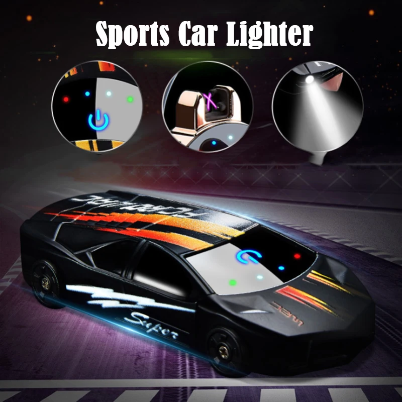 Metal Racing Bil USB-Genopladelige Plasma-Lighter Gadgets For Mænd Cool Dobbelt Bue Elektrisk Lighter Dropship Leverandører