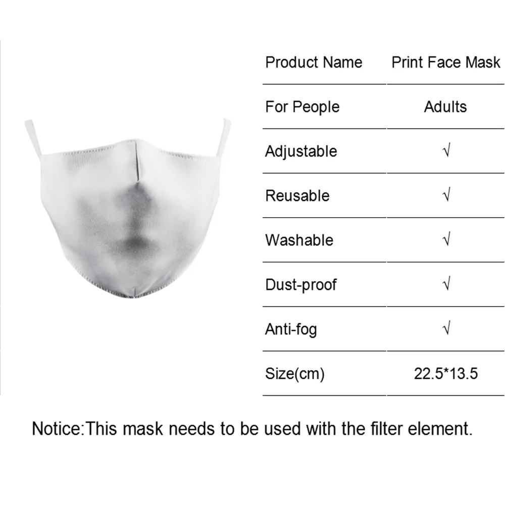 2020 Græskar, Halloween Print ansigtsmaske PM 2.5 Filtre For Voksne Vaskbart Stof Masker Genanvendelige Beskyttende Støv Munden Halvt Ansigt