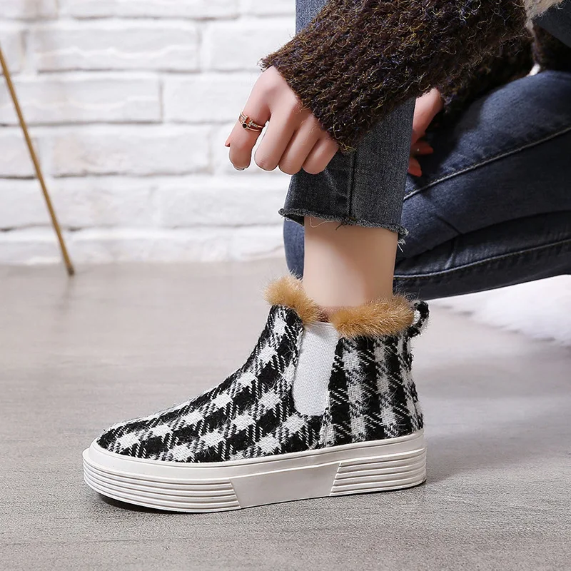 2020 Vinter Ankle Støvler til Kvinder Platform Støvler Leopard Print Designere Chunky Plus Velvet Varm Kvinders Boot Sko Kvinde