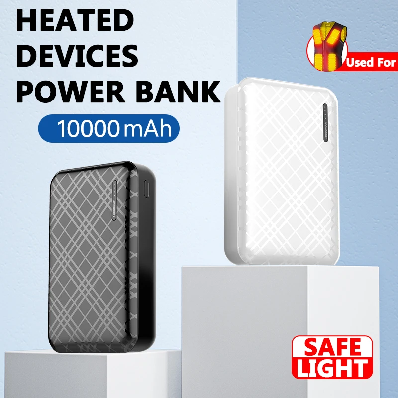 CASEIER Power Bank 10000mAh For Opvarmet Vest Jakke Bærbare Powerbank For Opvarmet Beklædning 10000mAh Eksterne Batterier Poverbank
