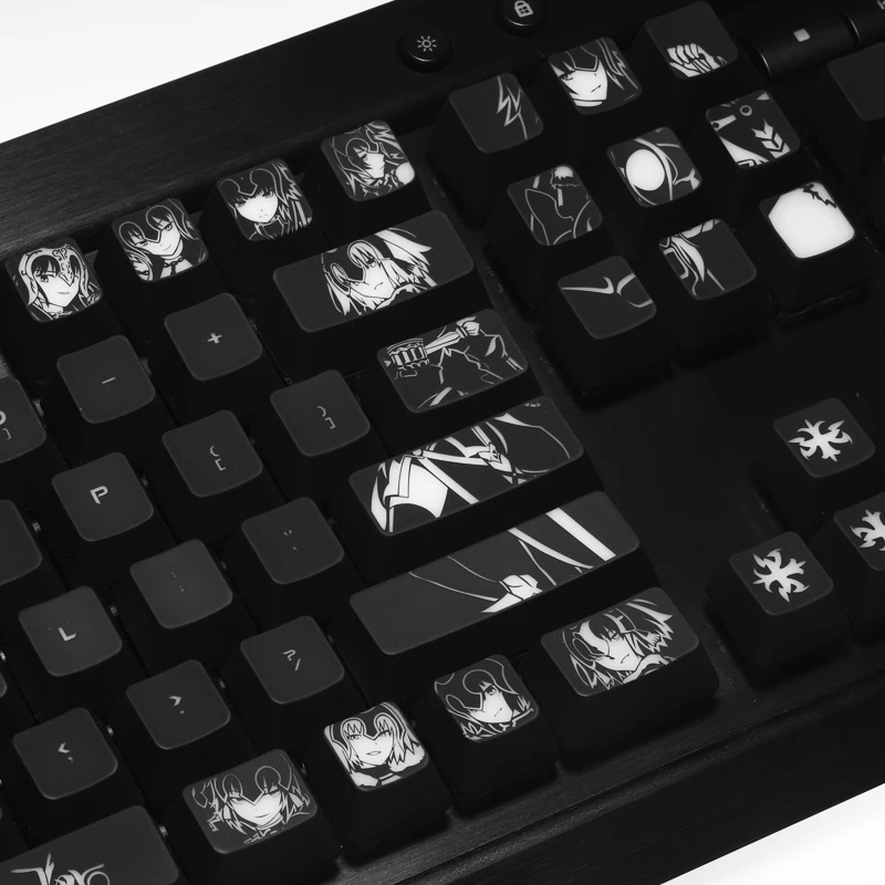 1 sæt high-end-baggrundsbelyst keycap for Skæbne mekanisk tastatur sort hul belægning centrale cap for Corsair Razer jægeren IKBC Cherry mx
