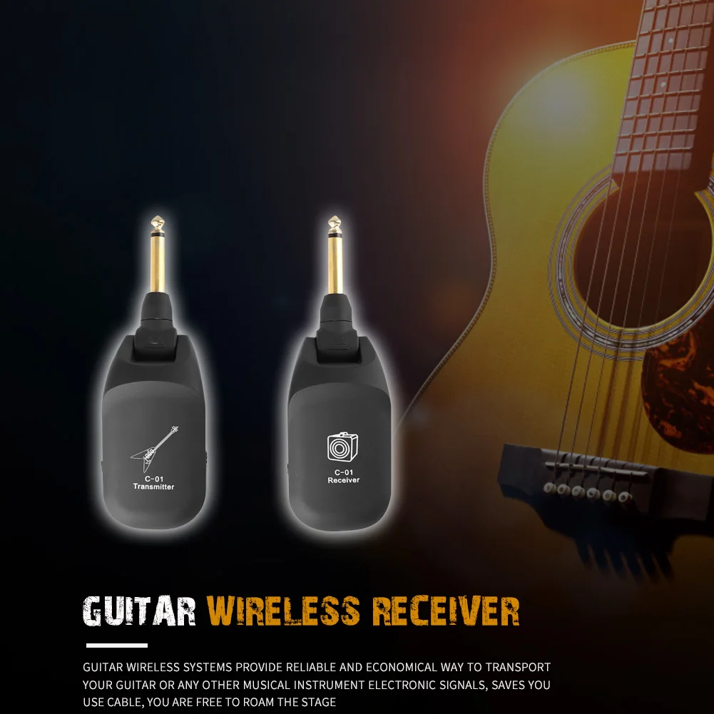 Bærbare UHF Guitar Trådløse System Genopladelige Transmitter Receiver Sæt til Elektrisk Guitar musikinstrumenter Tilbehør